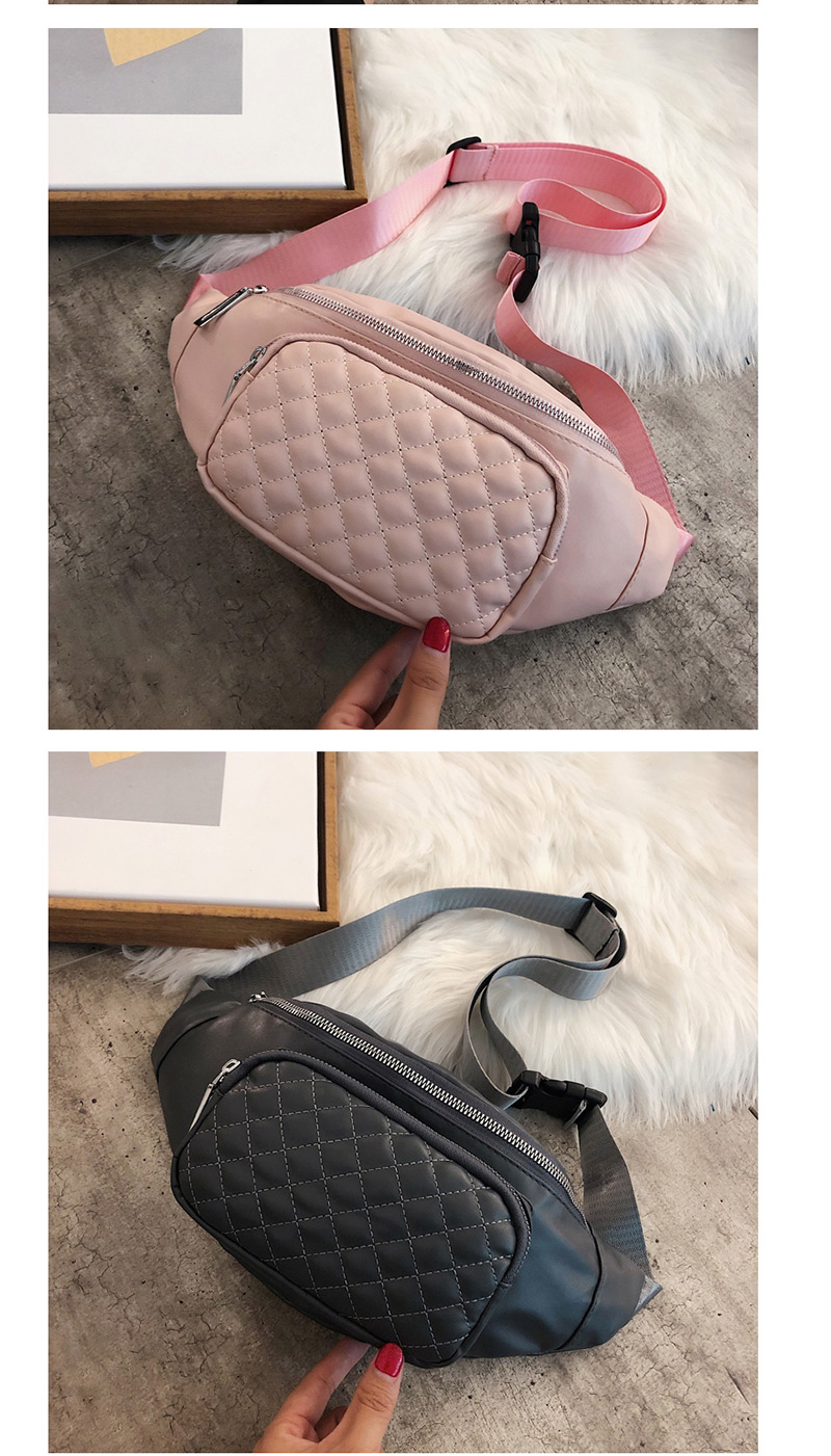 Fashion Pink Lingge Diagonal Chest Bag,Shoulder bags