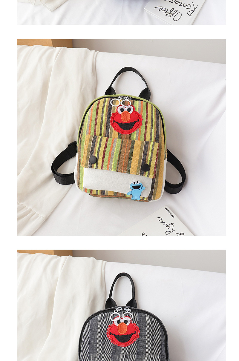 Fashion Color Canvas Cartoon Label Backpack,Backpack