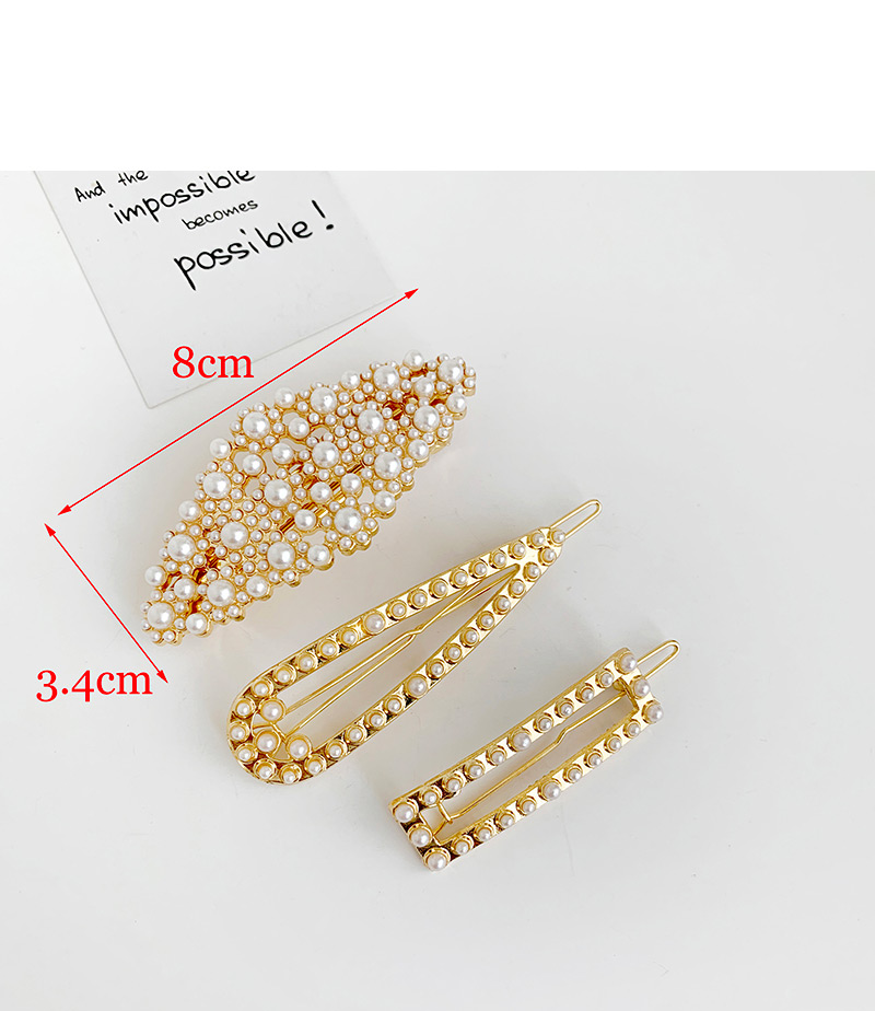 Fashion Gold Alloy Pearl Hair Clip Three-piece,Hairpins