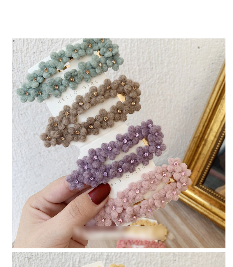 Fashion Square-khaki Velvet Flower Hair Clips (single Price),Hairpins
