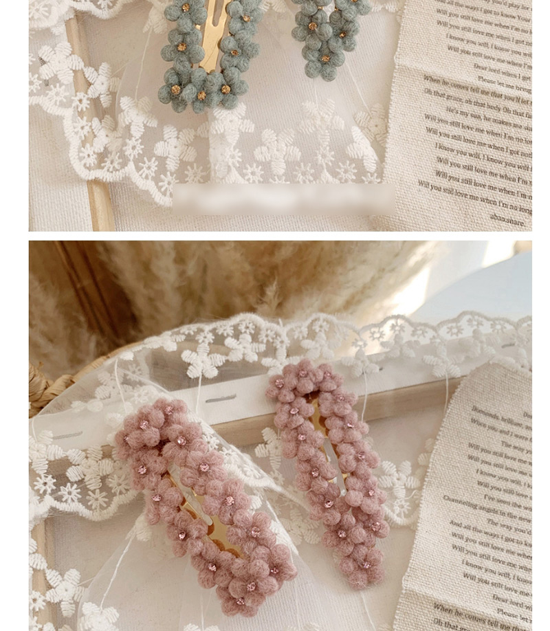 Fashion Square-pink Velvet Flower Hair Clips (single Price),Hairpins