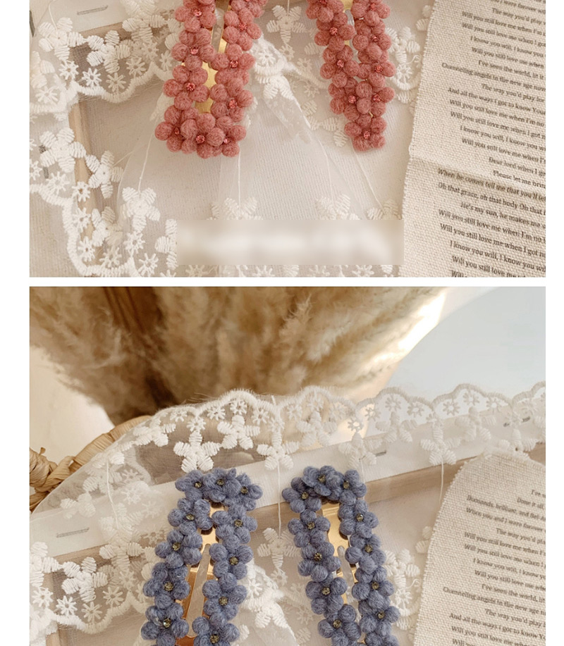 Fashion Water Droplets - Coral Powder Velvet Flower Hair Clips (single Price),Hairpins