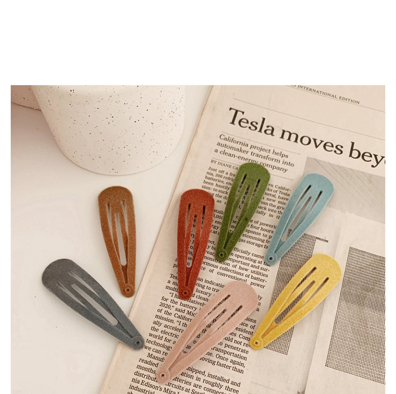 Fashion Water Drop - Coffee Color Velvet Geometric Bb Clip (single Price),Hairpins
