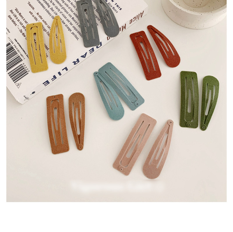 Fashion Water Drop - Coffee Color Velvet Geometric Bb Clip (single Price),Hairpins