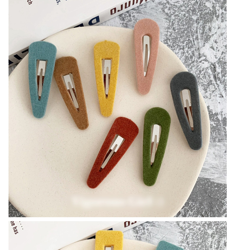 Fashion Square Water Drop - Coffee Color Velvet Hair Clips (single Price),Hairpins
