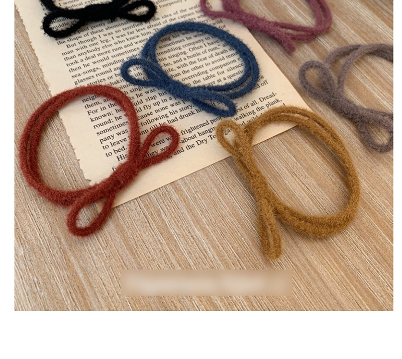 Fashion Bean Sand Purple Plush Bow Hair Ring,Hair Ring
