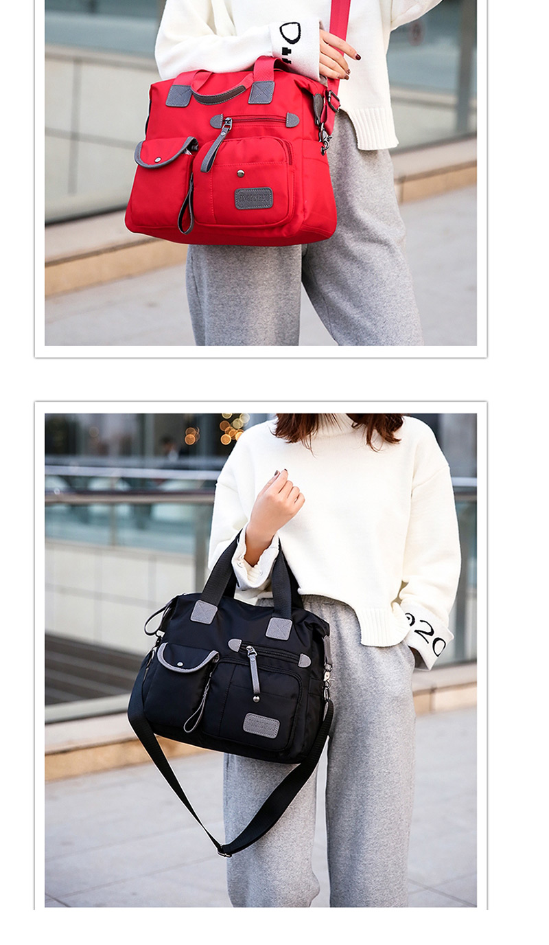Fashion Red Contrast Color Labeling Mobile Travel Bag,Handbags
