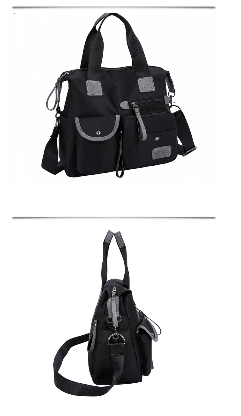 Fashion Black Contrast Color Labeling Mobile Travel Bag,Handbags