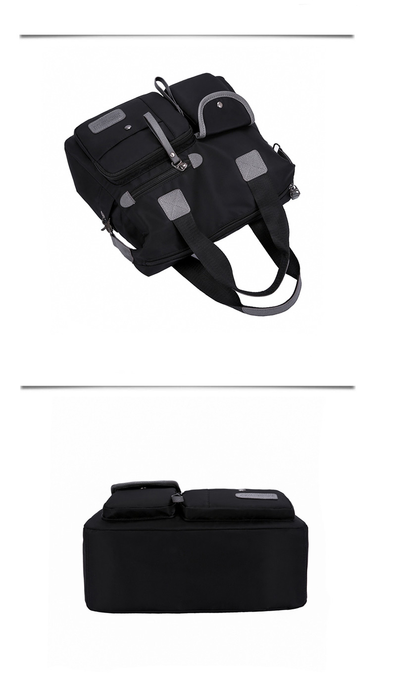 Fashion Black Contrast Color Labeling Mobile Travel Bag,Handbags