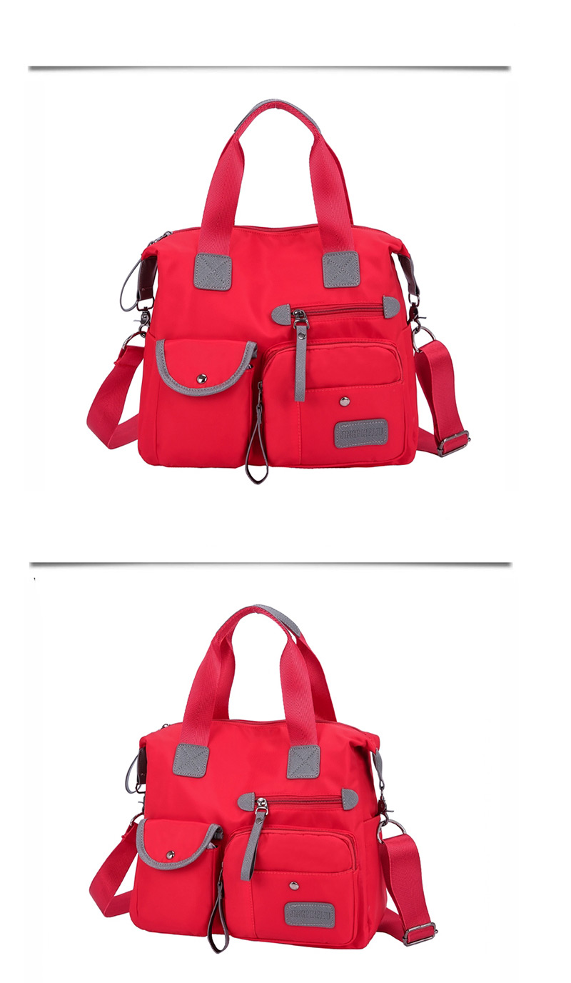 Fashion Purple Contrast Color Labeling Mobile Travel Bag,Handbags