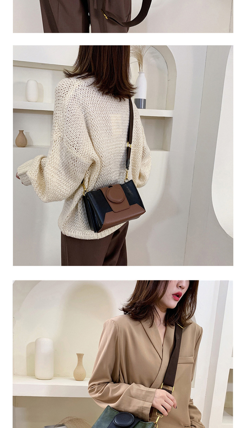 Fashion Brown Contrast Stitching Hand Slung Shoulder Bag,Handbags