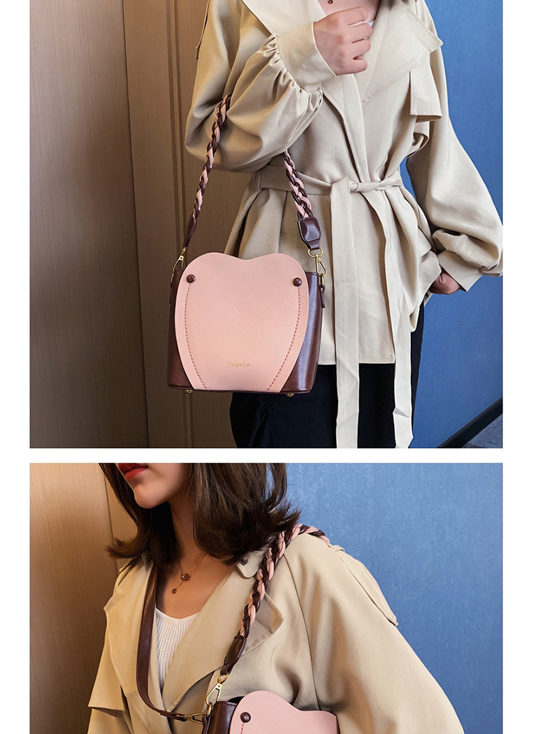 Fashion Pink Contrast Shoulder Hand Crossbody Bag,Handbags