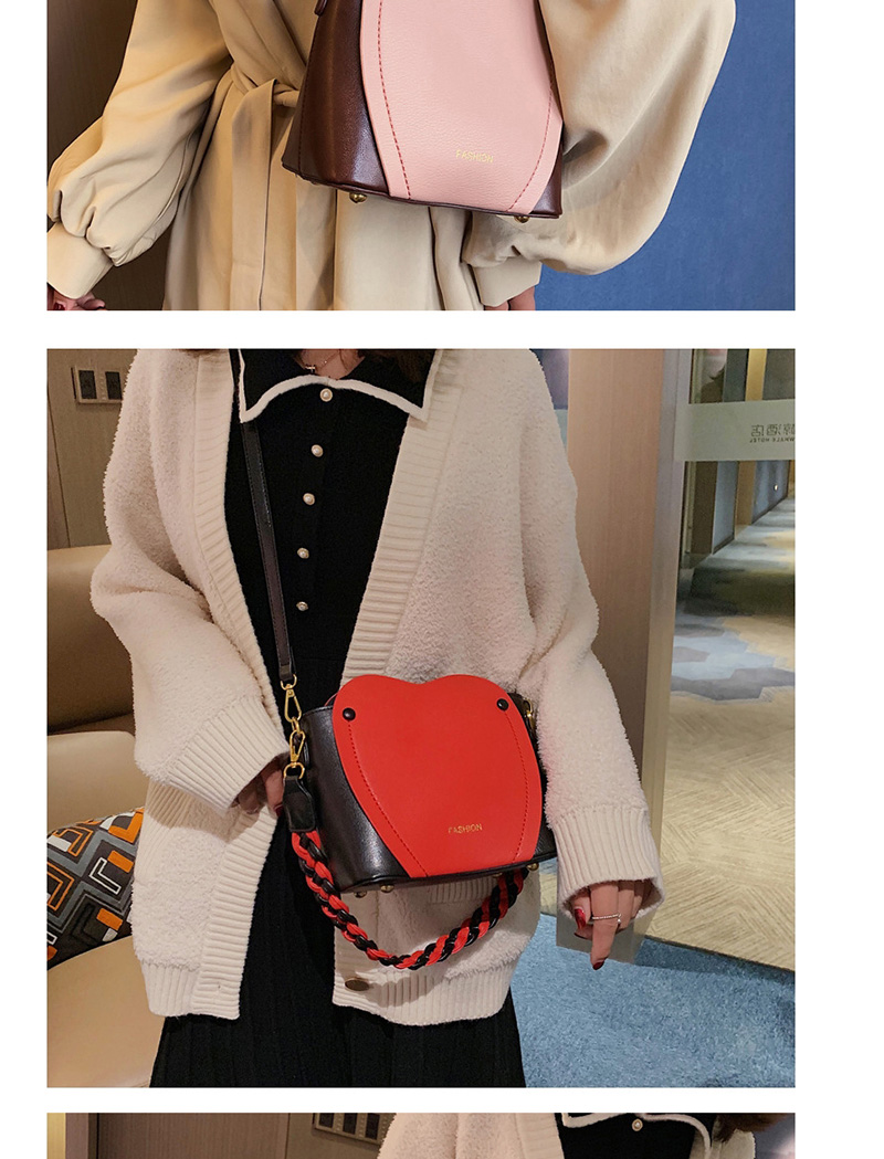 Fashion Pink Contrast Shoulder Hand Crossbody Bag,Handbags
