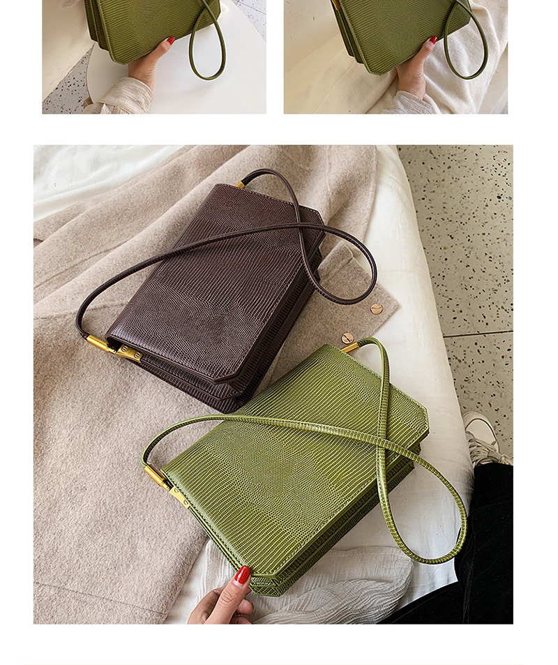 Fashion Green Embossed Clamshell Shoulder Bag,Messenger bags
