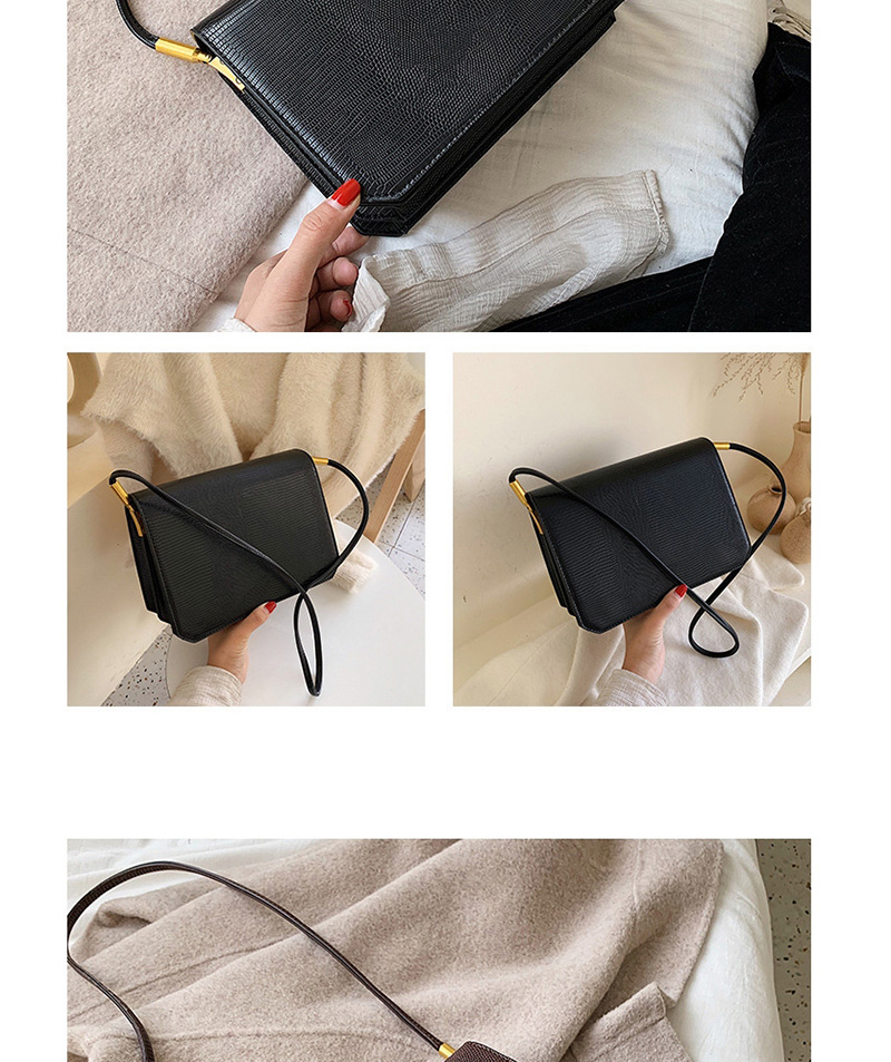 Fashion Black Embossed Clamshell Shoulder Bag,Messenger bags