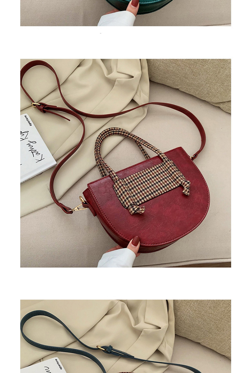Fashion Red Plaid Contrast Color Hand Shoulder Shoulder Diagonal Package,Handbags