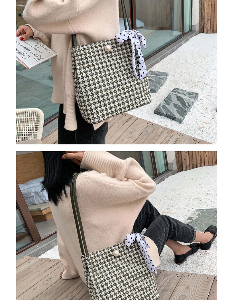 Fashion Yellow Wooly Houndstooth Scarf Shoulder Bag,Messenger bags
