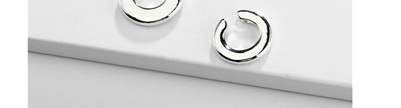 Fashion Silver Alloy Opening C-shaped Ear Clip Two,Clip & Cuff Earrings