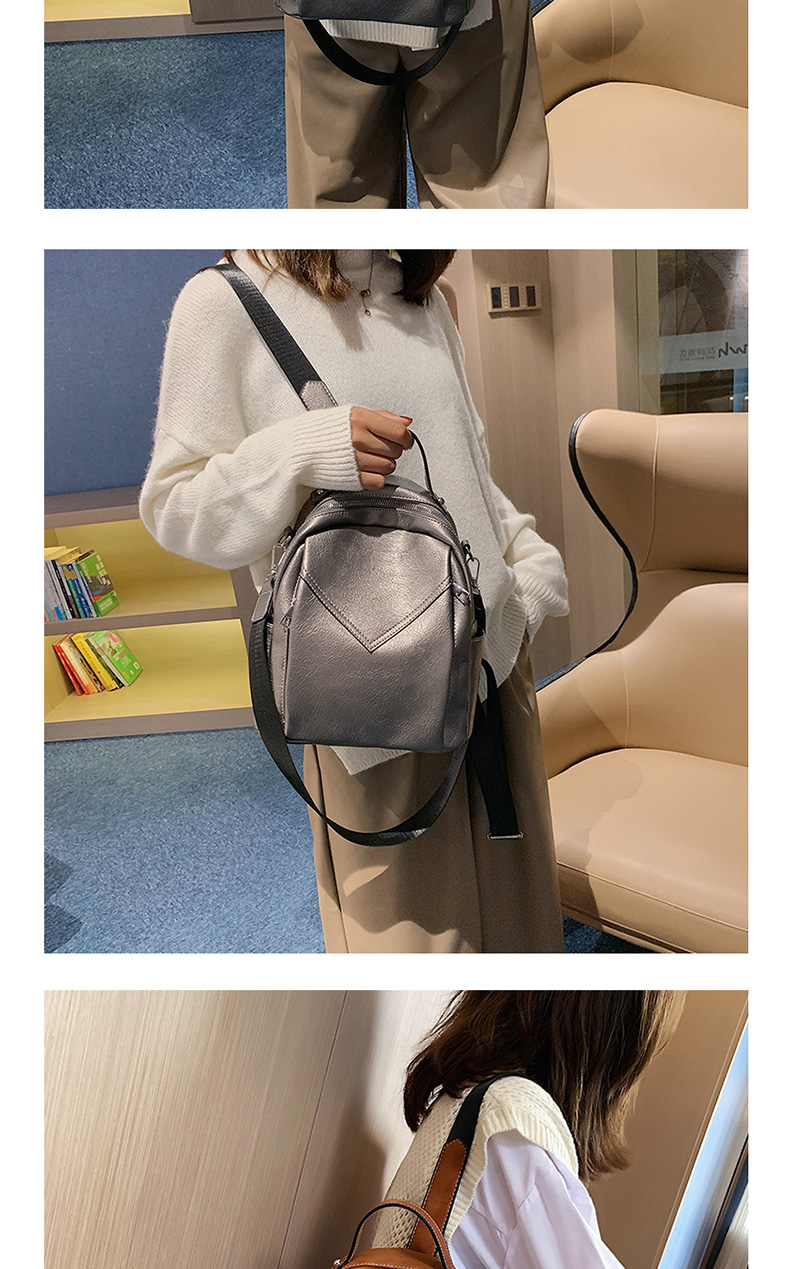 Fashion Silver Grey Stitching Backpack,Backpack