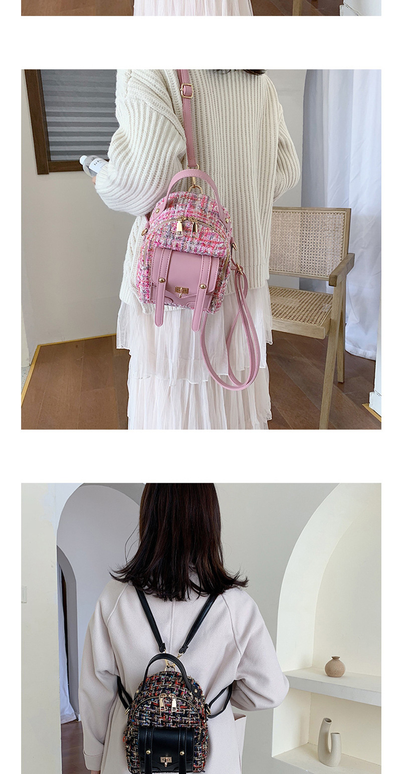 Fashion White Woolen Stitching Backpack,Backpack