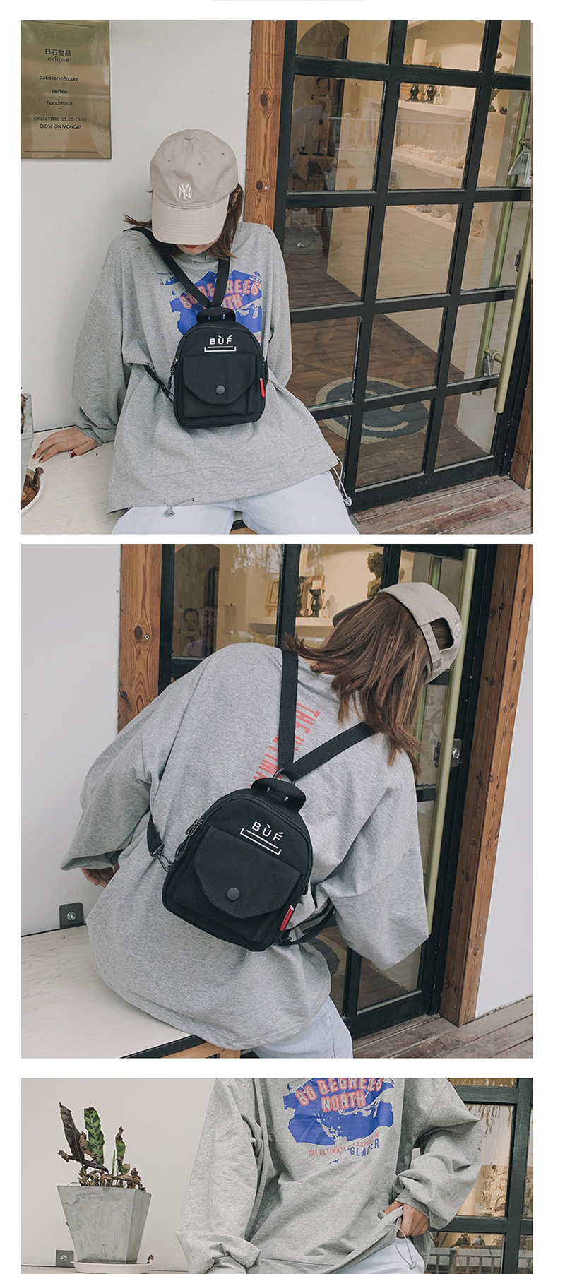 Fashion White Letter Printed Backpack,Backpack