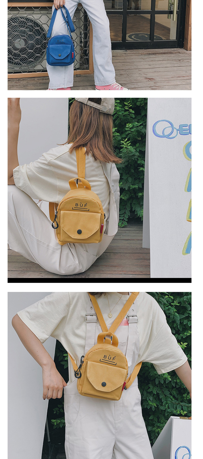 Fashion Yellow Letter Printed Backpack,Backpack