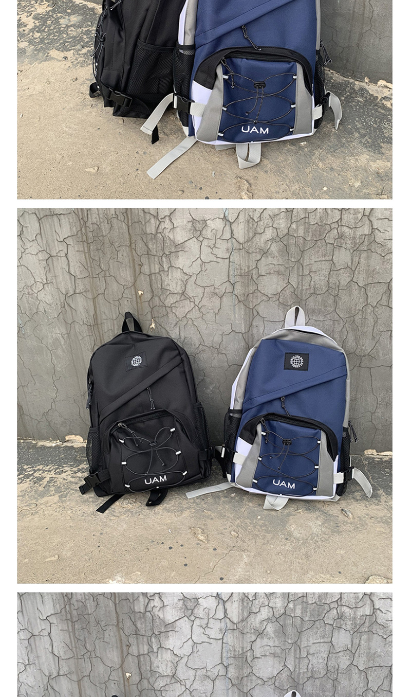 Fashion Blue Tooling Letter Print Labeling Backpack,Backpack