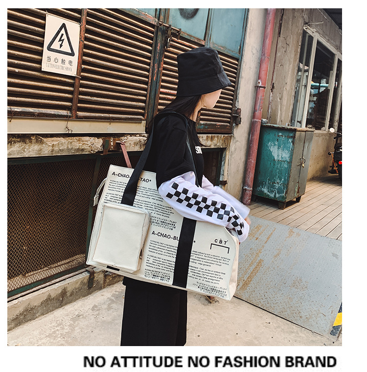 Fashion Black Letter Canvas Shoulder Messenger Bag,Messenger bags