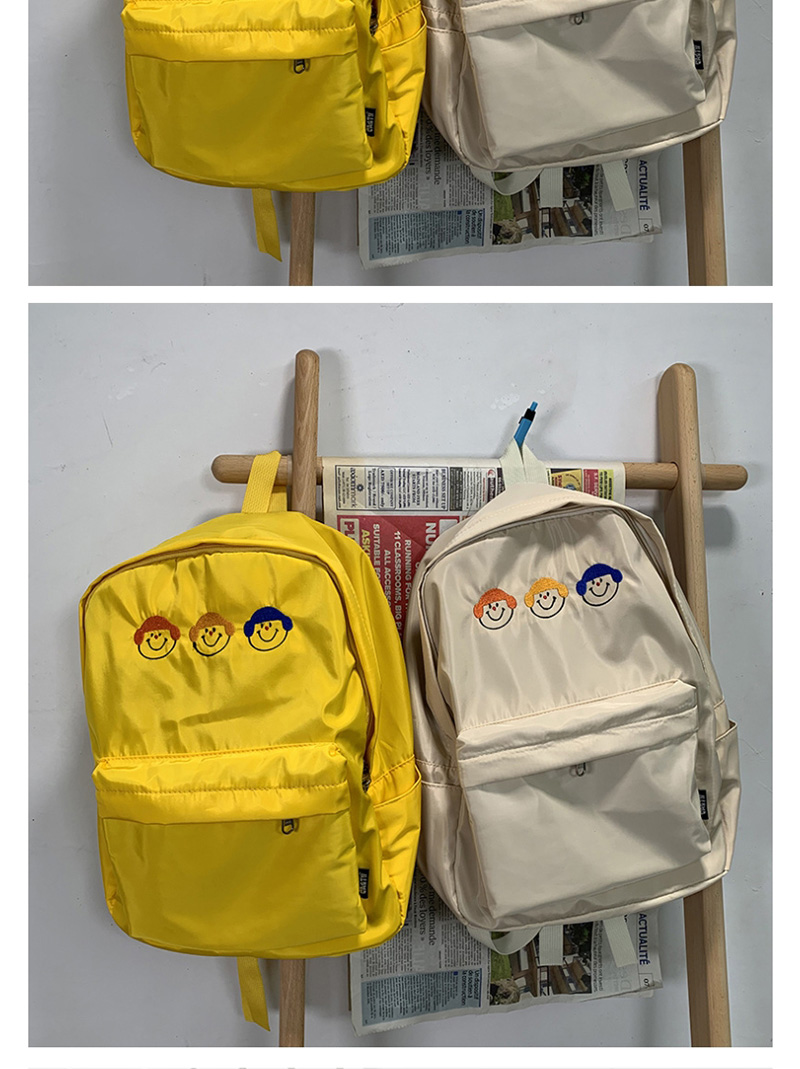 Fashion Yellow Cartoon Baby Face Embroidered Nylon Backpack,Backpack