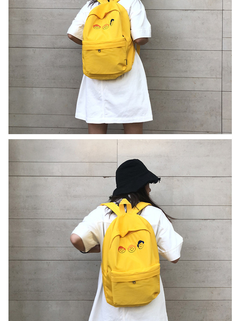 Fashion Yellow Cartoon Baby Face Embroidered Nylon Backpack,Backpack
