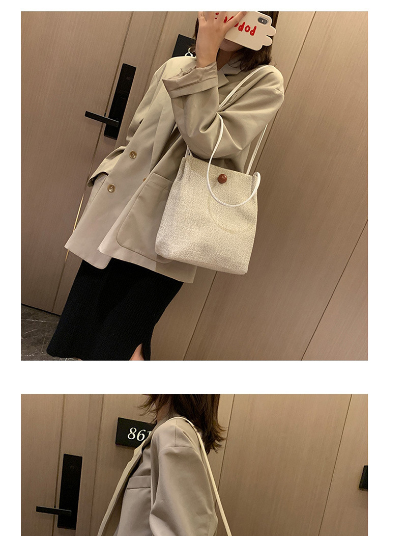 Fashion White Round Rhombic Embroidery Line Shoulder Bag,Messenger bags
