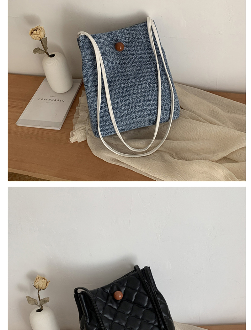 Fashion Black Round Rhombic Embroidery Line Shoulder Bag,Messenger bags