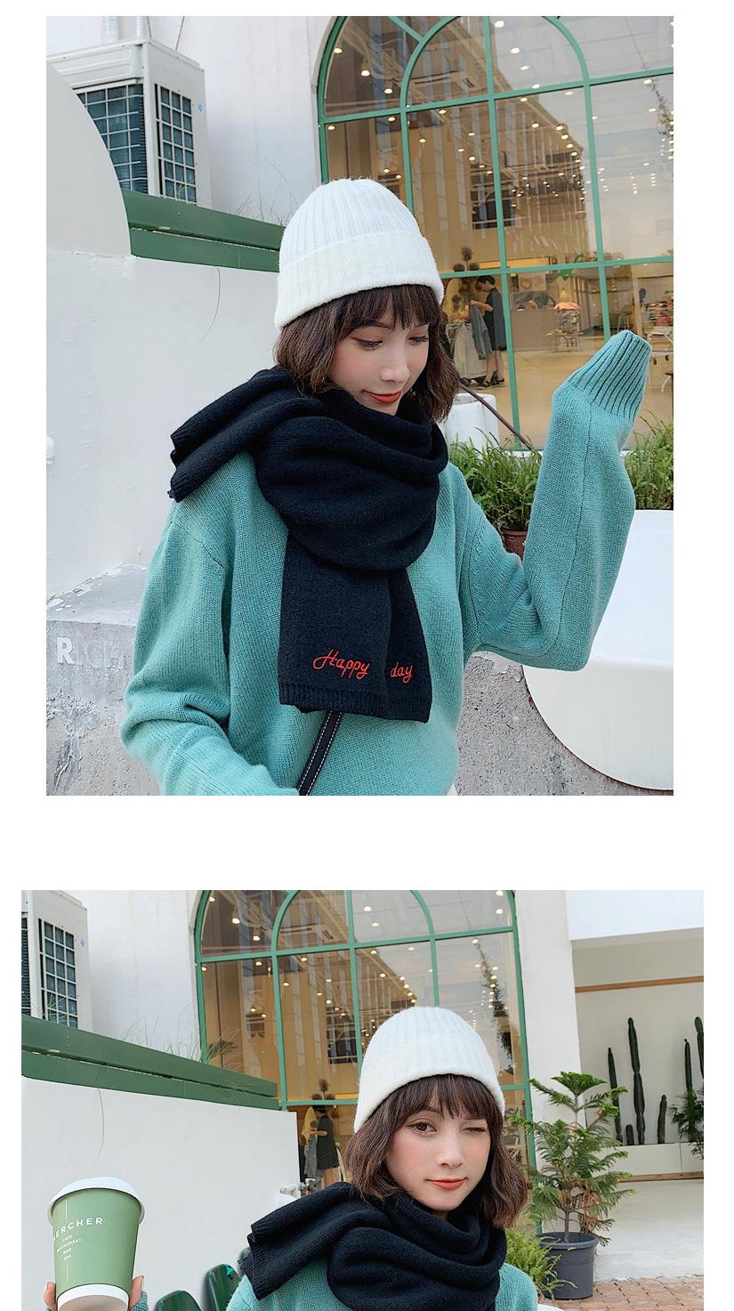 Fashion Bean Green Knitted Letter Scarf,knitting Wool Scaves