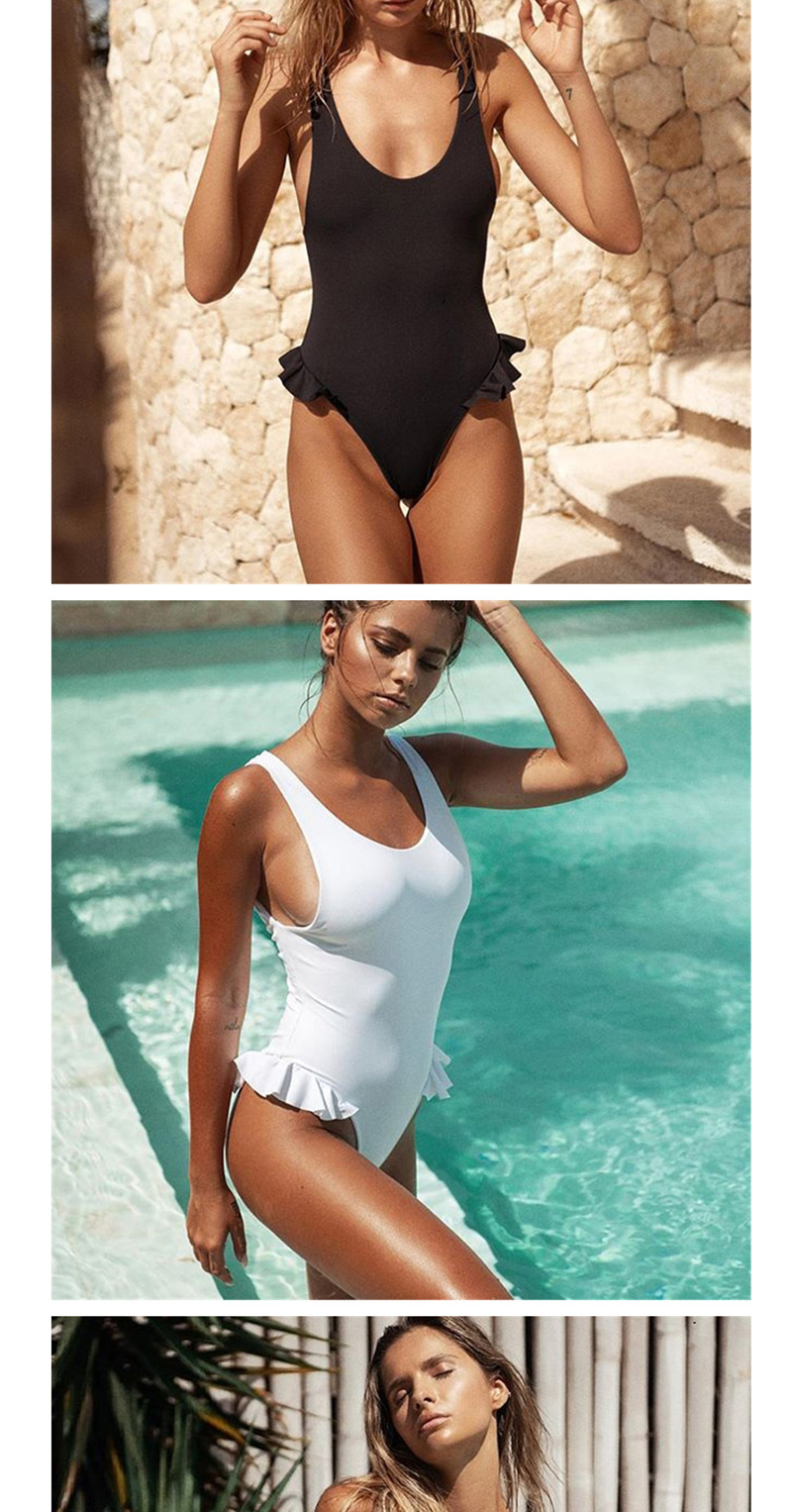 Fashion White Lace-up One-piece Skirt Swimsuit,One Pieces