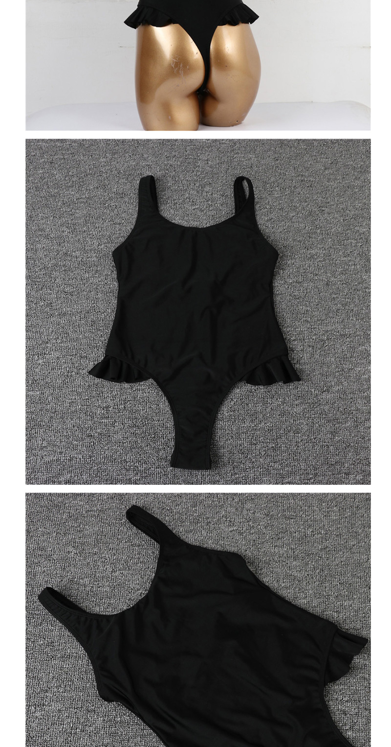 Fashion Black Lace-up One-piece Skirt Swimsuit,One Pieces