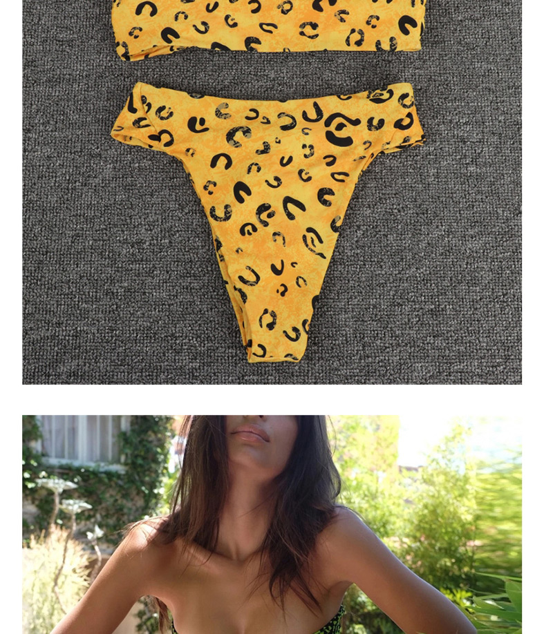 Fashion Yellow Knotted Lace-up Swimsuit,Bikini Sets
