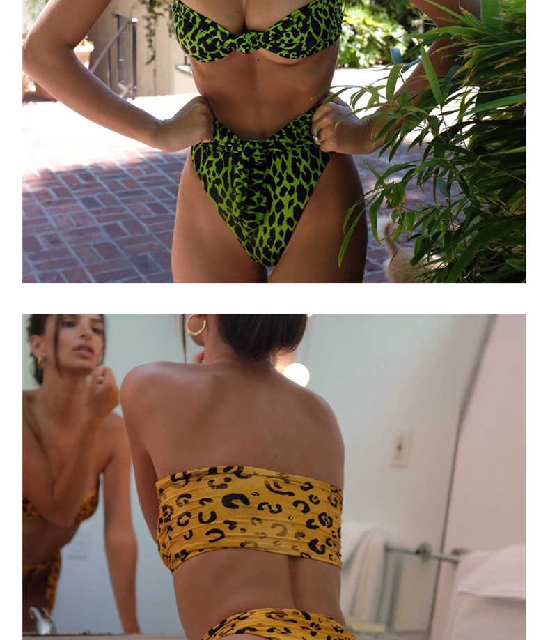 Fashion Yellow Knotted Lace-up Swimsuit,Bikini Sets
