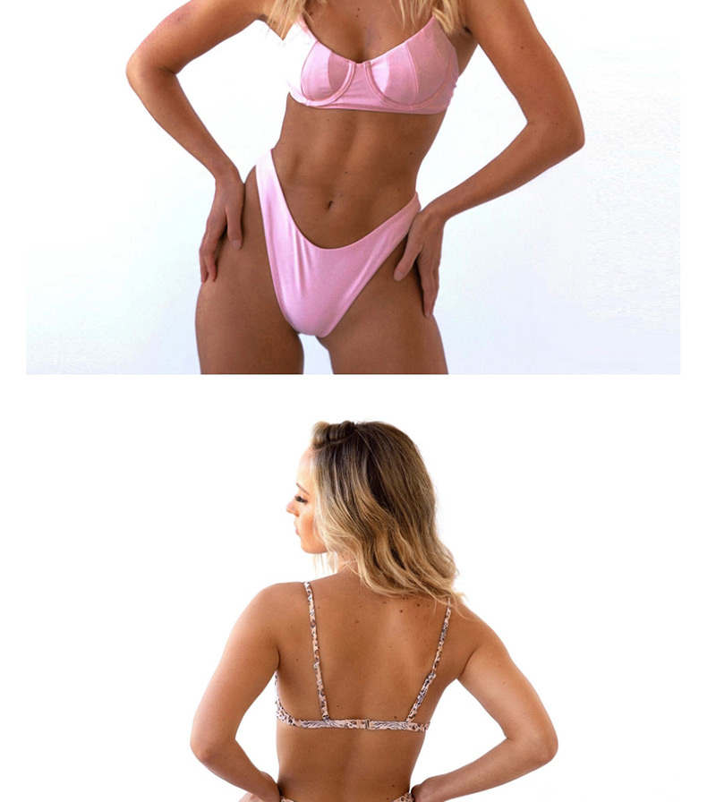 Fashion Pink Steel Ring Split Swimsuit,Bikini Sets