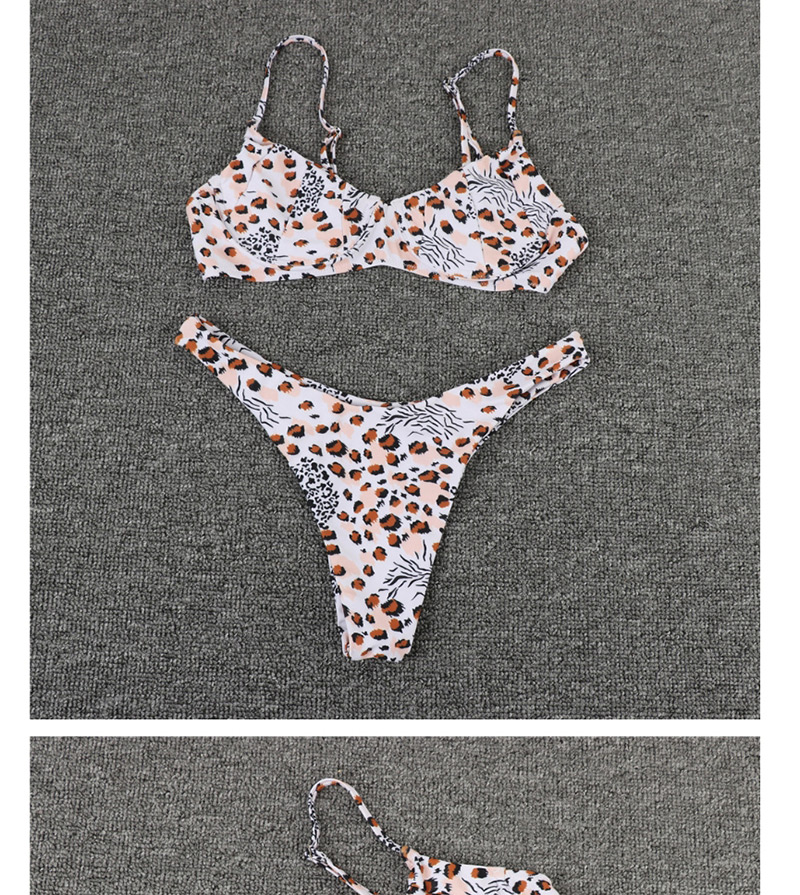 Fashion Leopard Steel Ring Split Swimsuit,Bikini Sets