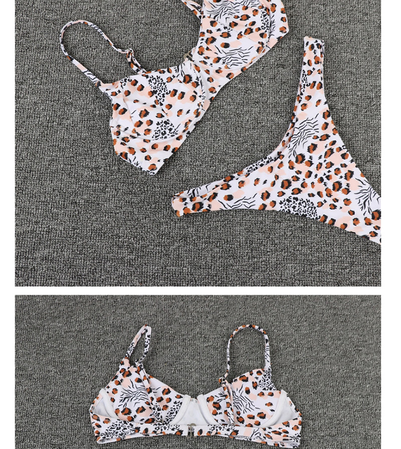 Fashion Leopard Steel Ring Split Swimsuit,Bikini Sets