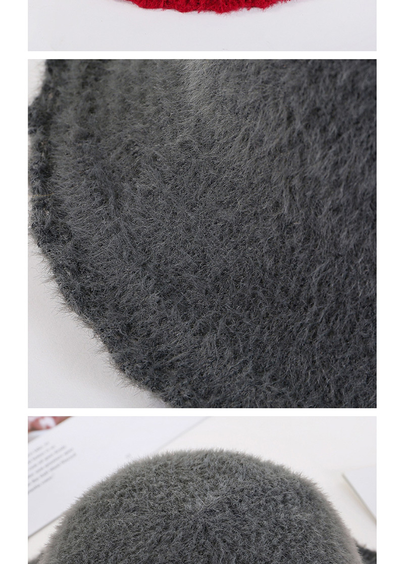 Fashion Dark Gray Lace-up Velvet Knit Cap,Sun Hats