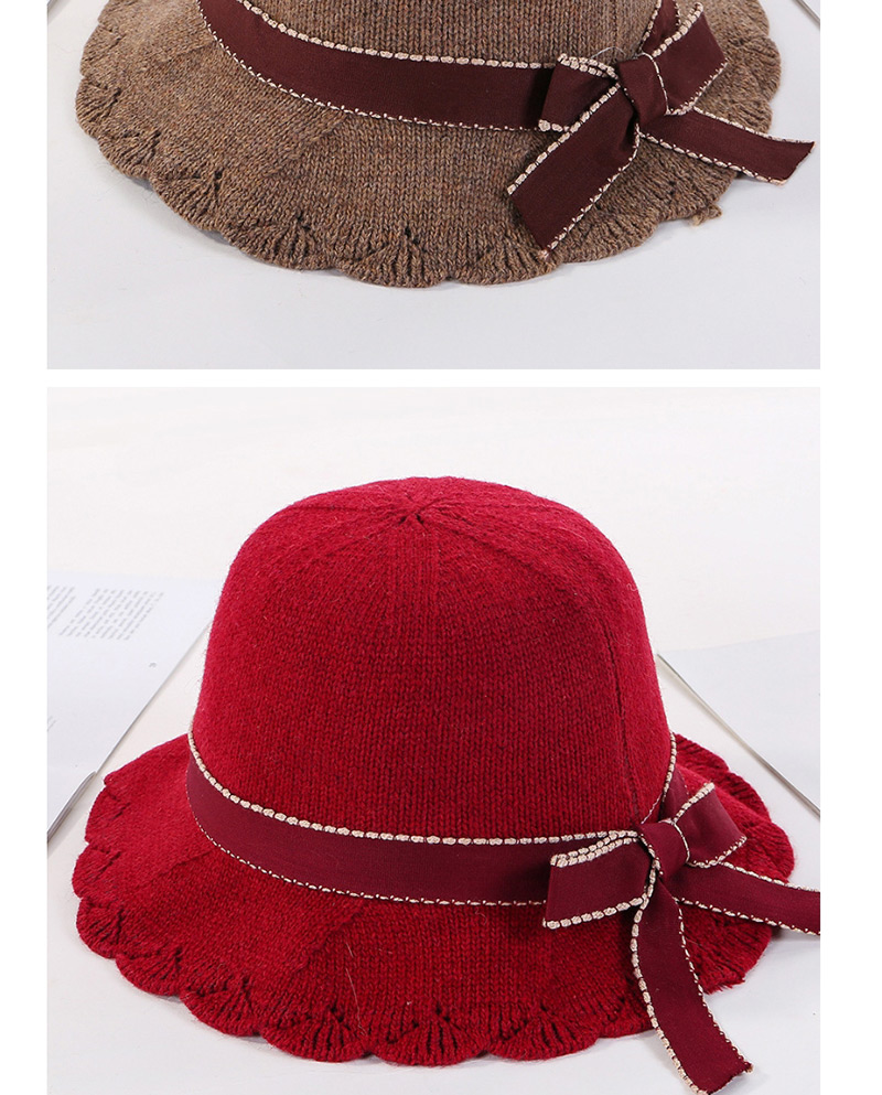 Fashion Yellow Bow Lace Openwork Knit Fisherman Hat,Sun Hats