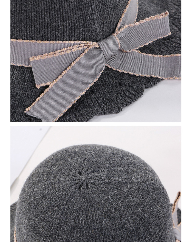 Fashion Caramel Bow Lace Openwork Knit Fisherman Hat,Sun Hats