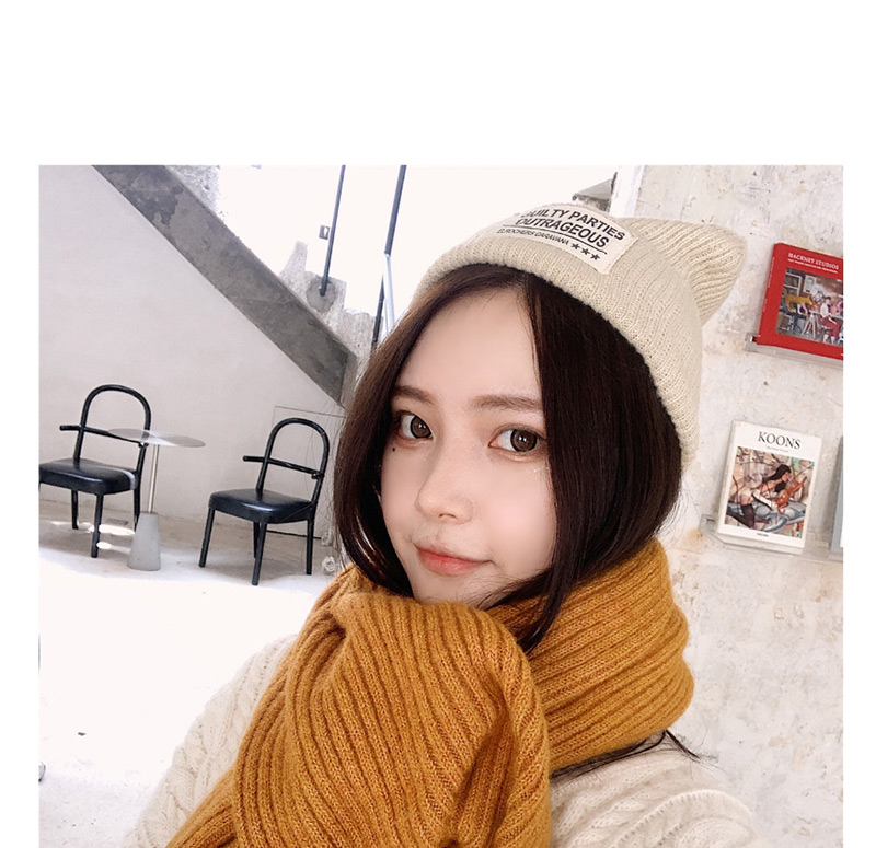 Fashion Ginger Yellow Knitted Wool Scarf,knitting Wool Scaves