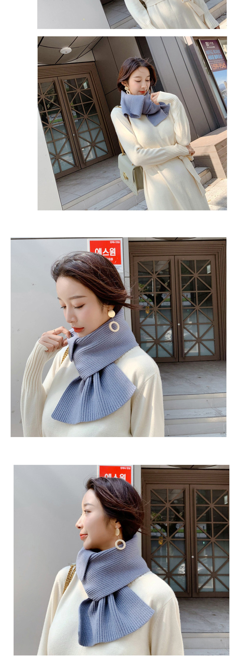 Fashion Medium Gray Thick Wool Knit Collar,knitting Wool Scaves