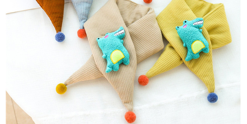 Fashion Yellow Crocodile Triangle Scarf Baby Scarf,knitting Wool Scaves