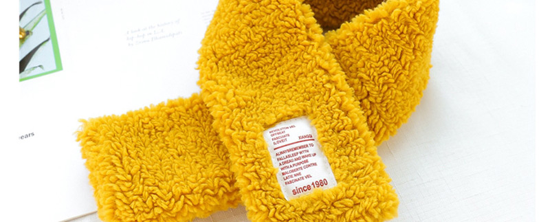 Fashion Ginger Yellow Lamb Velvet Cross Baby Bib,knitting Wool Scaves