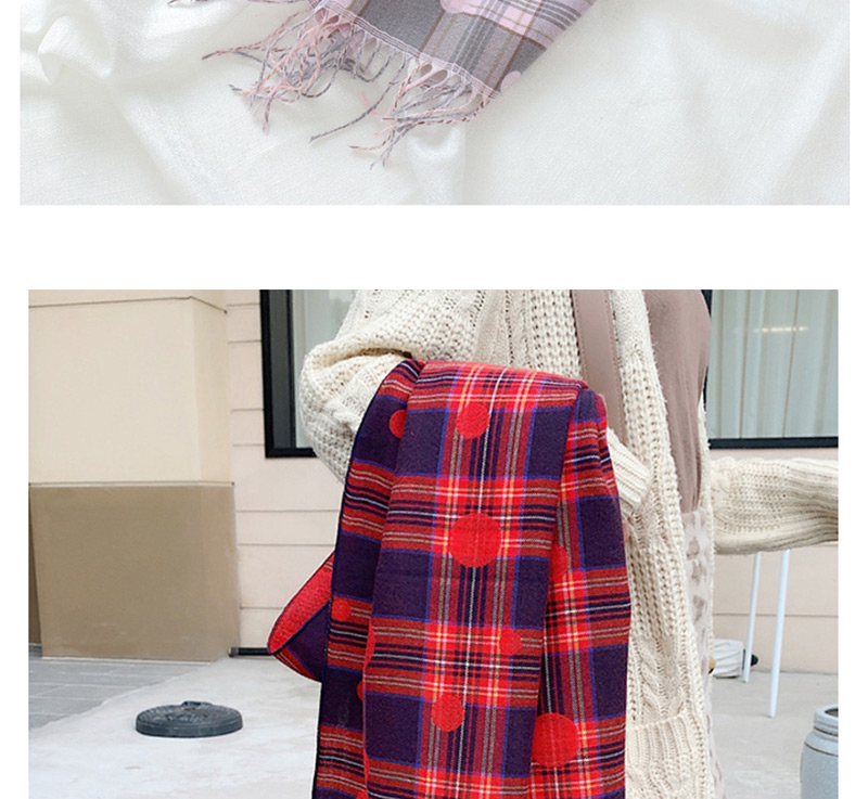Fashion Gray Cashmere Plaid Shawl Bib Dual Purpose,knitting Wool Scaves