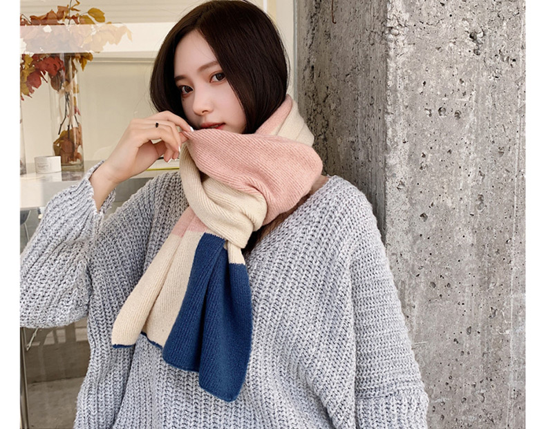 Fashion Rice Powder Knit Long Section Thick Wool Scarf,knitting Wool Scaves