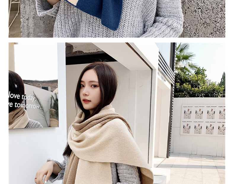 Fashion Rice Powder Knit Long Section Thick Wool Scarf,knitting Wool Scaves